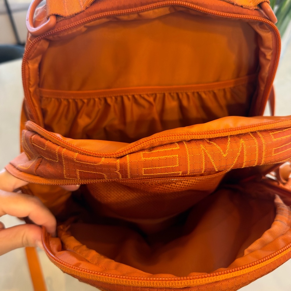 Supreme Orange Ripstop Logo Backpack - Picture 6 of 6